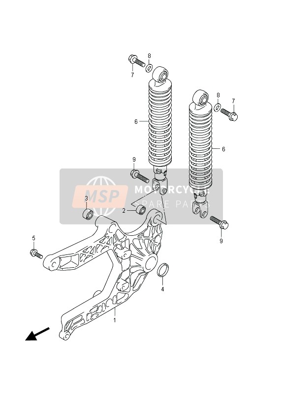 Suzuki UH200(Z) BURGMAN 2013 SCHWINGE HINTEN für ein 2013 Suzuki UH200(Z) BURGMAN